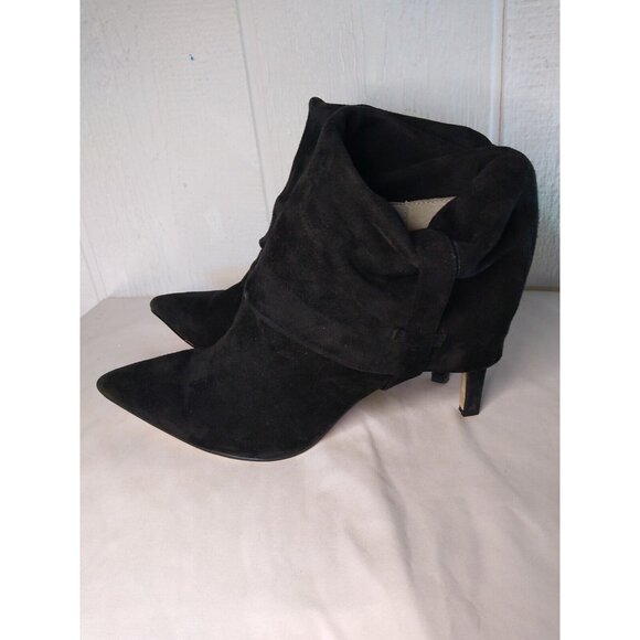 Calvin Klein Bethany Ankle Boots Women's 9.5 Convertible Black Suede High Heel - Picture 3 of 10